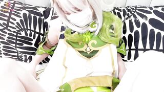 【极品二次元-小熊奈奈】萝莉新人Cos小草神 白丝逗茎巧舌含吸 反差浓密阴毛饥渴小穴 爆肏缴射中出，高清1080P原版无水印
