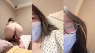 极品美臀骚货露出挑战，在逼里塞跳蛋之后去找男技师按摩，被技师发现后疯狂揉穴，就是没敢强上，非常真实。