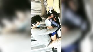 双马尾极品JK制服萝莉，穿着JK制服大屌直接操嫩逼美穴，男同学上阵在操一炮，高清源码无水印